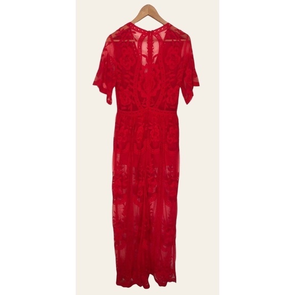 Honey Punch Lace Maxi Dress Romper - Picture 13 of 16